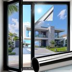 Folizent One Way Clear Window Film Privacy 110x400cm Heat Reflective Mirror Window Tint Film Sun Blocker UV Windows Heat Blocking Film Anti Glare for Home Office Silver