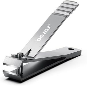 BEZOX Straight Blade Toe Nail Clippers for Thick Nails - Nails Clipper for Men Toenails Clipper for Seniors, Heavy Duty Stainless Steel Fingernail Clippers for Women, Thick Toenails Tool - Silver