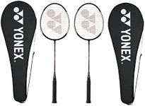 Yonex GR 303 Combo Badminton Racquet with Full Cover, Set of 2 (Black)