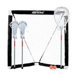 STX FiddleSTX Three Player Game Set with Two Field Player Sticks One Goalie Stick Mini Goal and Balls