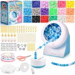 Tilhumt Clay Bead Spinner Kit, 3824Pcs Electric Bead Spinner for Jewelry Making with 18 Colors Polymer Clay Beads and Beading Accessories for Making Waist, Bracelets or Necklaces (Patent Design)