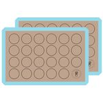 Silicone Baking Mats For Cookies - Pack Of 2 Full Size Baking Silicone Mats - Cookie Sheet For Baking With Size Guiding Circles On Baking Sheet, Non Stick, Reusable