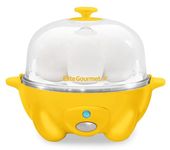 Elite Gourmet EGC-007Y Easy Electric 7 Egg Capacity, Poacher, Omelet Eggs & Soft, Medium, Hard-Boiled Egg Boiler Cooker with Auto Shut-Off and Buzzer, Measuring Cup Included, BPA Free, Yellow