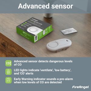 FireAngel Carbon Monoxide Detector – 10-Year Battery Life