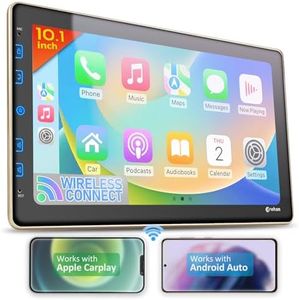 Double Din Car Stereo - 10 inch Touchscreen Car Radio Bluetooth Multimedia Player with Backup Camera Compatible with Wireless Carplay, Wireless Android Auto, Mirror Link