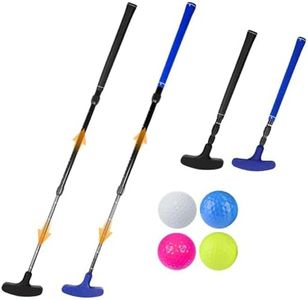 Adjustable Golf Putter Set, Black and Blue Golf Clubs, Heavy Duty TPR Head, 16-35 Inch Length, 2 Pack with 4 Balls, Left and Right Handed (BKBL)