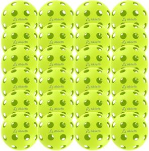 Akiefb Pro-Grade 40-Hole Outdoor Pickleball Balls （24Pack）- Pro-Player Tested with Wind-Resistant Design, Built for Durability & Precision for Competitive Play(Green)