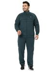 YHA Men's Plus Size Winter High Neck Tracksuit English Bottle Green