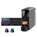 Nespresso Essenza Mini Coffee Machine (Grey) with 2 Coffee Sleeves| One-Touch Brewing | 40ml Espresso & 110ml Lungo |Compact Machine for Home | 2 Years Warranty | Authorized Distributor