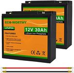 ECO-WORTHY (2 Pack)12V 30Ah LiFePO4