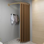 ZJKXJH Simple Fitting Room, Clothing Store Wedding Dress Shop Boutiqu Changing Room Room Divider, 80 90 100 120CM Wall Hanging Rod with Shading Curtain (Color : F Set, Size : 120cm/47.2in)