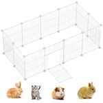 MIZXCIOM Pet Playpen Small Animal Fence, Rabbit Playpen, Guinea Pig Playpen, Metal Wire Encryption Pet Fence Yard Indoor Outdoor for Rabbit, Guinea Pig, Hamster, Hedgehog, Kitten, Puppy 12PCS White