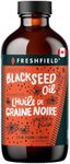 Freshfield Black Seed Oil, Tested Cold Pressed Nigella Sativa, High Thymoquinone (min 1.5%) and p-Cymene, Ultra Strength, Vegan, 100% Pure and Natural Black Cumin Seed Oil Supplement, 8oz Liquid