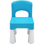 burgkidz Plastic Toddler Chair, Durable and Lightweight Kids Chair, 9.3" Height Seat, Indoor or Outdoor Use for Toddlers Boys Girls Blue