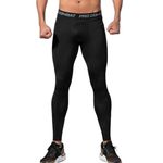 NuCamper Men's Compression Pants Athletic Tight Base Layer Sports Bottoms Tights Leggings Cool Quick Dry Running Gym Men Fitness Pants Black