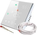 Nassboards Smart WiFi Electric Thermostat - Wireless Control Compatible with Mobile App, Alexa, Google Home - Touch-Screen Thermostats, Temperature Sensor for Floor Heating - Installation Kit Included