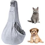 Dog Cat Sling Carrier,MQUPIN Pet Sling Carrier Adjustable Breathable Reversible Hands Free Straps Customizable Openning Soft Pouch and Tote Design Pet Papoose Bag for Puppy Dogs Outdoor Travel