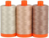 Aurifil Thread 3 Large Spools 100% Cotton 50WT Thread Perfect for Embroidery, Crafting and Quilting (Verona - Mauve)