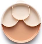 Miniware Healthy Meal Set with Sandwich Plate, Divider, and Detachable Suction Foot for Baby Toddler Kids - Promotes Self Feeding | Eco-Friendly and BPA Free | Dishwasher Safe (Toffee, Peach)