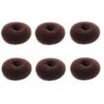 Extra Small Bun Makers for Kids, 6 PCS Chignon Donut Sock Forms for Girls, Mini Doughnut Shapers for Short and Thin Hair (2 Inch, Dark Brown)