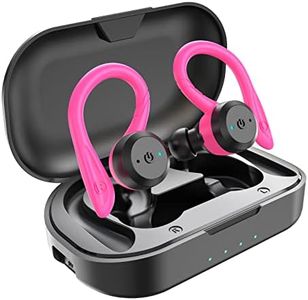 APEKX Bluetooth Headphones True Wireless Earbuds with Charging Case IPX7 Waterproof TWS Stereo Sound Earphones Built-in Mic in-Ear Headsets Deep Bass for Sport Running Pink