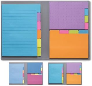 Sticky Notes by Panda Planner - Bookmark, Prioritize and Set Goals with Color Coding - 60 Ruled Lined Notes (4x6), 40 Dotted Notes (3x4), 40 Blank Notes (2.7x4.2) - 140 Total Tab Divider Notes