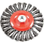 Forney 72758 Wire Wheel Brush, Twist Knot with 5/8-Inch-11 Threaded Arbor, 6-Inch-by-.020-Inch, Color May Vary