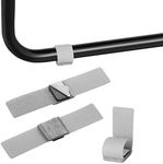 kwmobile Felt Furniture Pad Straps (4 Pack) - Strap On Pads for Cantilever Chairs, Bar Stools, Rocking Chair Leg Rockers - Grey