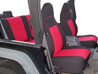 GEARFLAG Custom fits Wrangler TJ Neoprene Seat Cover Full Set 1997-02 (Front + Rear Set) (Red/Black)