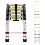 Prime 5m (16.5 feet) Portable and Compact Telescopic Aluminium Ladder | Extension Multipurpose Step Ladder for Home and Outdoor | Anti-Slip Rubber Shoes (5M)