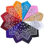 Chalier Cmfort Paisley Bandana for Women Men, Multifunctional Paisley Headbands Scarf 10-14 Pack Cowboy Bandana Handkerchiefs