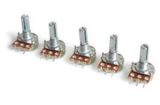 Electronic Spices pack of 5 10K ohm potentiometer, single variable resistor (Round)