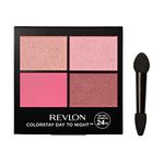 Revlon ColorStay 24 Hour Eyeshadow Quad with Dual-Ended Applicator Brush, Longwear, Intense Color Smooth Eye Makeup for Day & Night, Matte & Shimmer Finish, Pretty (565) Unisex