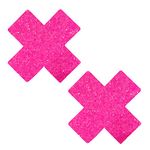 Neva Nude Super Sparkle Watermelly Pink Chunky Glitter X Nipztix Nipztix Pasties Nipple Covers for Festivals, Raves, Lingerie and More, Medical Grade Adhesive, Waterproof and Sweatproof, Made in USA