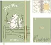 Disney Winnie the Pooh 2024 Diary (Just Bee Design), A5 Diary with Hard Cover, Day to Page Winnie the Pooh Gifts for Women and Men - Official Merchandise
