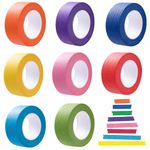 wodehahagou 8 Rolls Rainbow Masking Tape 1.5cm x 13m Masking Tape,Writable Coloured Masking Tapes Colourful Tape for Office,Home, and Crafts Multi Purposes Rainbow Tape Hand Torn