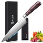 PAUDIN Kitchen Knife, German High Carbon Stainless Steel Forged Chef Knife, Ultra Sharp Blade Knife with Ergonomic Wooden Handle (N1 Chef Knife 8")