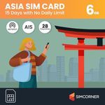 Asia Travel SIM Card (6 GB, 15-Days