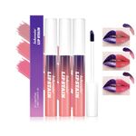 Pakivs 3Pcs Peel Off Lip Stain Lip Tint Set,Long-Lasting Peel Off Matte Lip Gloss,Matte Liquid Lipstick Nude Lip Gloss Waterproof Lip Tint Stain Non-stick Cup Peel Off Lipstick Lip Makeup for Women