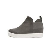 Soda DIANA ~ Slip On Hidden Wedge Ankle Boot Fashion Sneaker with elastic gore insets, Mid Grey, 4.5 UK