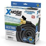 X-Hose Pro Expandable Garden Hose 75Ft, Heavy Duty Lightweight Retractable Water Hose, Flexible Hose, Weatherproof, Crush Resistant Solid Brass Fittings, Kink Free Expandable Hose as Seen on TV