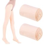 Firtink 2 Pairs Ballet Dance Tights Girls Kids Pink Footed Dance Training Tights Convertible Ballet Legging Stocking For Kids Student Practice 5-10 Old(S)