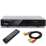 atune analog DVD Player, All Region Free CD DVD Disc Players, with NTSC/PAL System, AV/Coaxial Outputs, Compact Design, with RCA Cables & Remote Control Apply for Home TV, Black