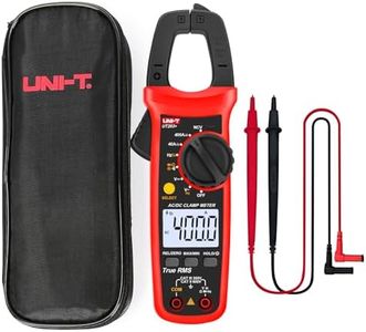 UNI-T Digital Clamp Meter UT203+, AC Current True RMS HVAC Volt Amp Ohm Meter Clamp On Multimeter, Auto Ranging 4,000 Counts NCV AC DC Voltage Frequency Resistance Capacitance Continuity Diode Tester