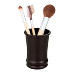 iDesign Olivia Metal Tumbler, Makeup Brush Holder and Toothbrush Cup for Bathroom, Countertop, Desk, Dorm, College, and Vanity, 3.25" x 3.25" x 4.25", Bronze