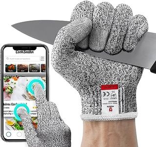 NoCry Cut Resistant Gloves Food Grade with 3 Touchscreen Capable Fingers; Protective Kitchen Gloves for Cutting; Use Cut Gloves as Fish Gloves, Butcher Gloves or Wood Carving Gloves, Extra Large