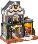 VFM - Miniature Light Up Resin Restaurant Christmas Lodge Village House Ornament - Highly Detailed Luxury Xmas Figurine Decoration - Mini World Collectibles