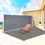 VEVOR Gray Retractable Patio Screen 63 Inch In Height Retractable Screen 118 Inch In Length Office Dividers Partition Wall Outdoor Retractable Gate Retractable Fence Outdoor Screens for Patio Privacy