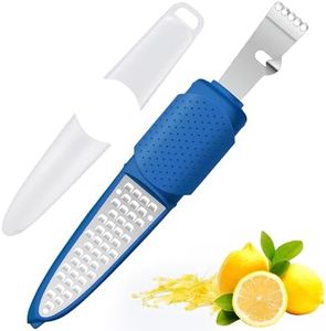 Rainspire Lemon Zester Tool with Channel Knife, Stainless Steel Citrus Zester Tool, Lemon Peeler, Zesters for Kitchen, Ultra Sharp 2-in-1 Tool Easily Creates Citrus Zest, Dark Blue