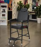 SOMRAJ Iron Barber Beauty Parlor Salon Cutting Chair with Cushion seat Back Heavy Duty Chair, No Assembly Requires (Without Push Back System) (Black)